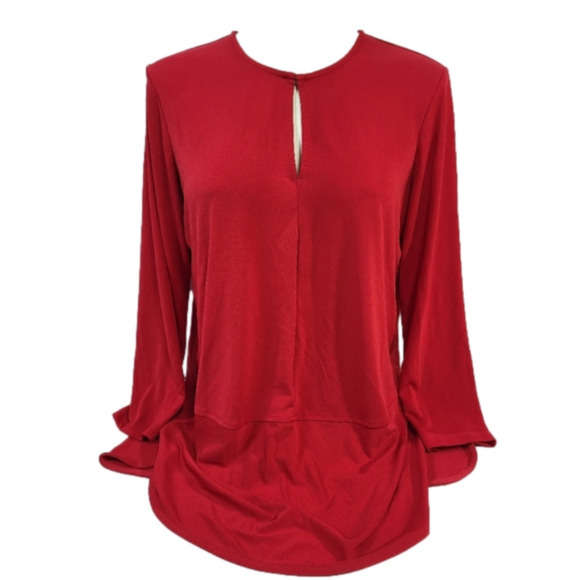 Lauren Ralph Lauren Red Long Sleeve Blouse - Picture 5 of 10